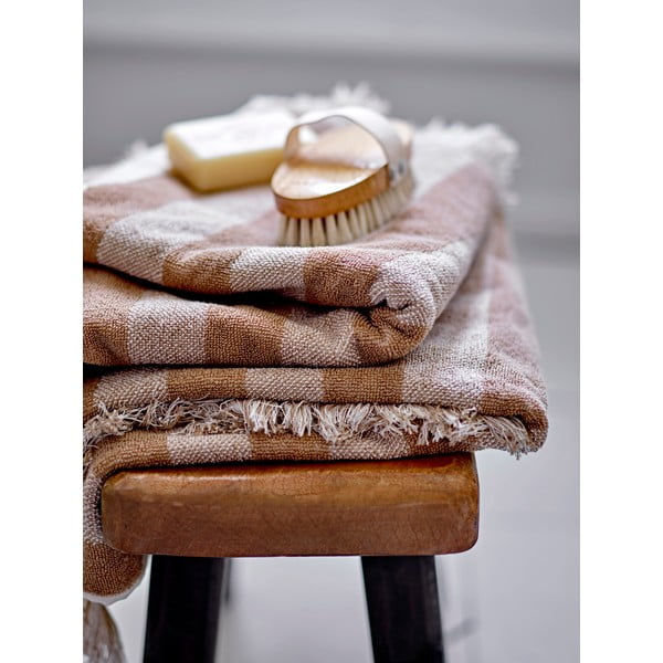 Brązowo-beżowy bawełniany ręcznik 50x100 cm Elaia – Bloomingville-image-1