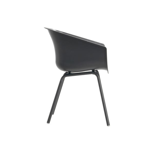 Ciemnoszare plastikowe krzesła ogrodowe zestaw 2 szt. Amalia Alu Rondo – Hartman-image-3