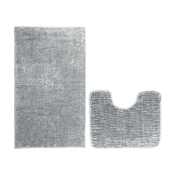 Zestaw 2 szarych dywaników łazienkowych AmeliaHome Bati