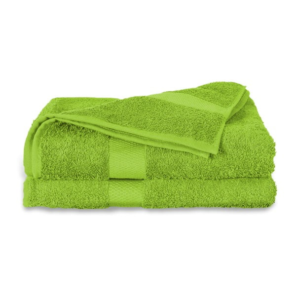 Zielony ręcznik Twents Damast Kleur, 60x110 cm