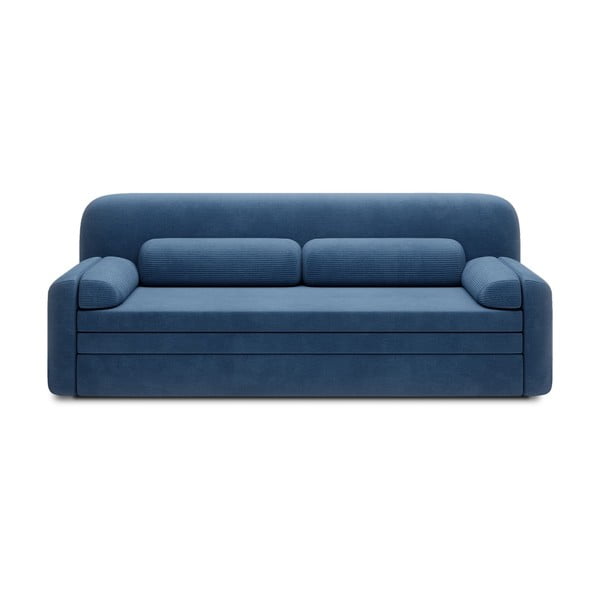 Niebieska sztruksowa rozkładana/ze schowkiem sofa 236 cm Elioss – ELTAP