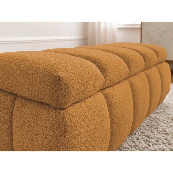 Ławka z materiału bouclé w kolorze ochry – Bobochic Paris-image-4