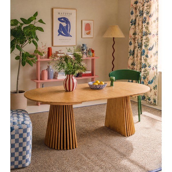 Okrągły rozkładany stół z blatem w dekorze dębu ø 120 cm Osaka – House Nordic-image-1