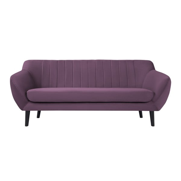 Fioletowa sofa 2-osobowa z czarnymi nogami Mazzini Sofas Toscane