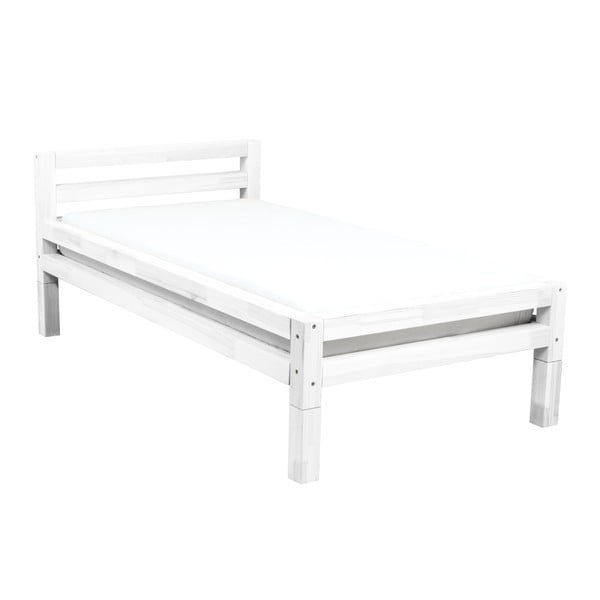 Białe 1-osobowe łóżko dziecięce z drewna sosnowego Benlemi Single, 90x180 cm-image-1