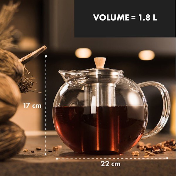 Szklany dzbanek do herbaty Klarstein Sencha, 1,8 l-image-1