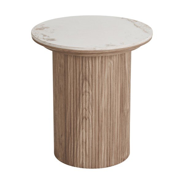 Okrągły stolik z blatem w dekorze marmuru ø 45 cm Athens – House Nordic