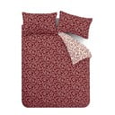 Czerwona flanelowa pościel jednoosobowa 135x200 cm Grace Floral Leaf – Catherine Lansfield