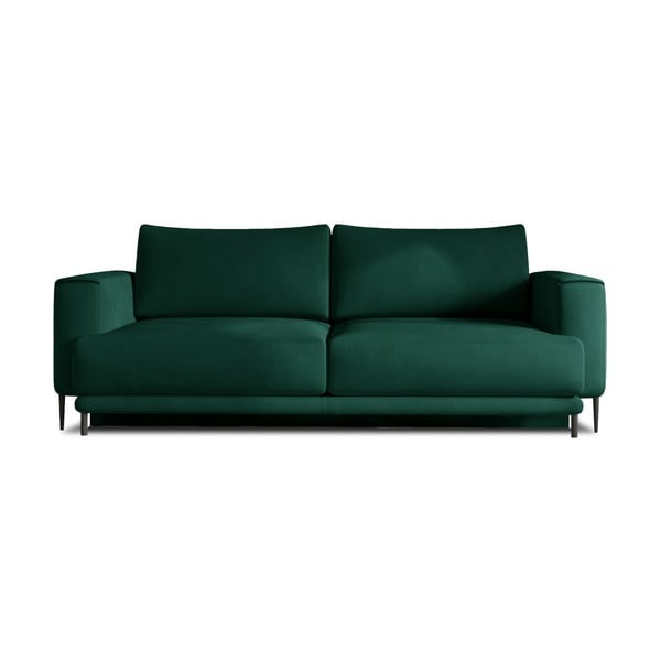 Zielona aksamitna rozkładana/ze schowkiem sofa 260 cm Dalia – ELTAP