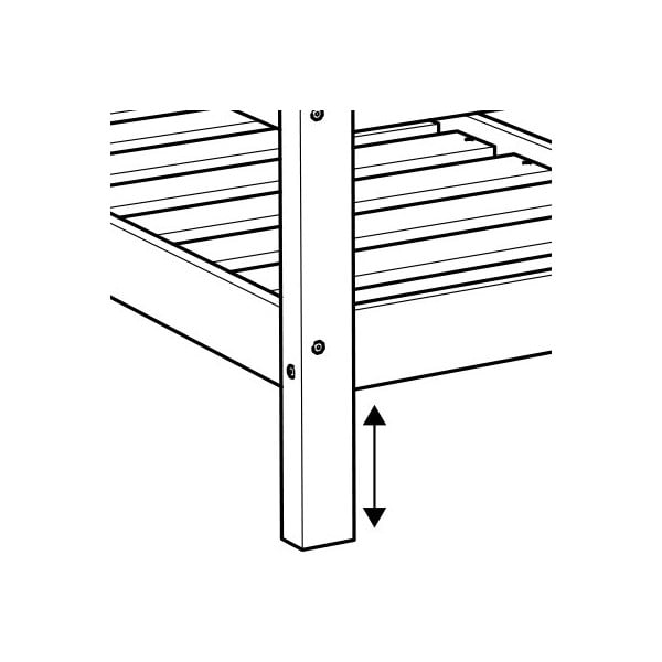 Łóżko z wysokimi nóżkami Benlemi Tery, 80x200 cm, wysokość nóżek 20 cm-image-2