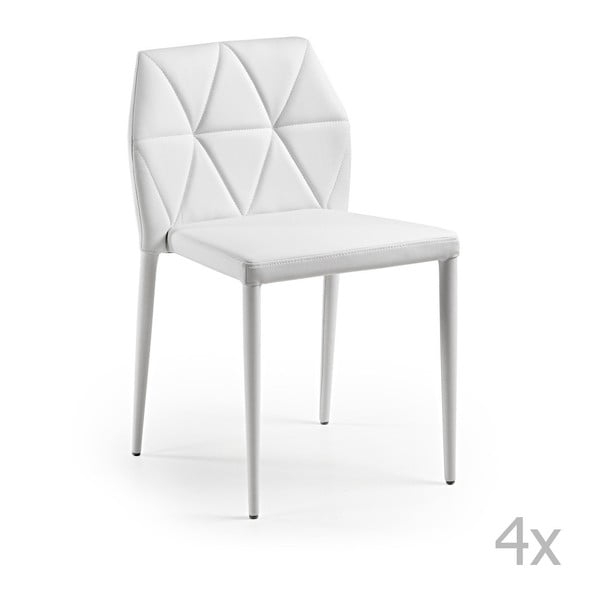Zestaw 4 białych krzeseł La Forma Gravite