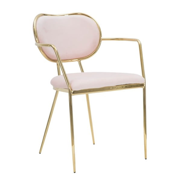 Komplet 2 różowych krzeseł z żelazną konstrukcją Mauro Ferretti Sedia Glam