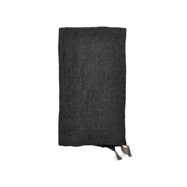 Czarna bawełniana jednoosobowa narzuta na łóżko 260x150 cm Poetry − Södahl