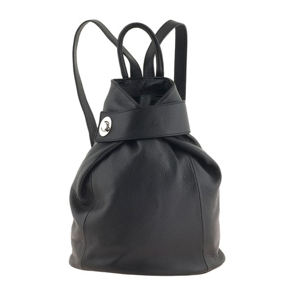 Czarny skórzany plecak Pitti Bags Olbia