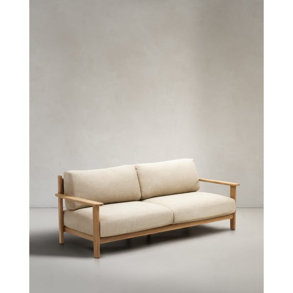 Beżowa sofa ogrodowa z litego drewna tekowego Tirant – Kave Home-image-4