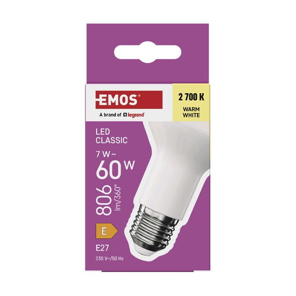 Żarówka LED z ciepłym światłem z gwintem E27, 7 W – EMOS-image-1