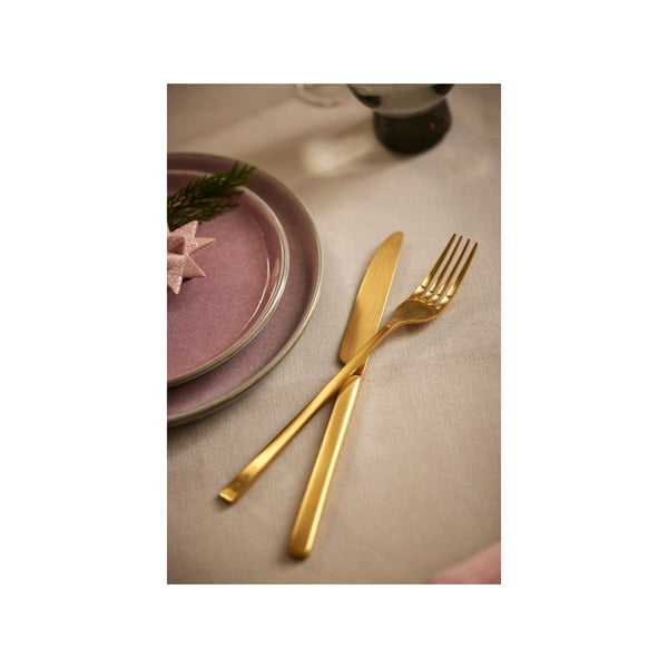 Stalowe sztućce w kolorze mosiądzu 16 szt. Brass – Bitz-image-1