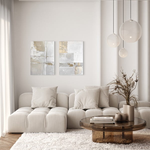 Obrazy z ręcznie malowanymi elementami zestaw 2 szt. 50x70 cm Sail – Styler-image-2