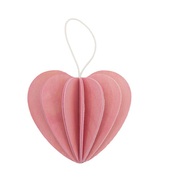 Składana pocztówka Heart Light Pink, 6.8 cm
