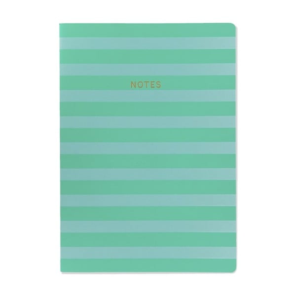 Niebiesko-zielony notes A4 GO Stationery Teal Stripe