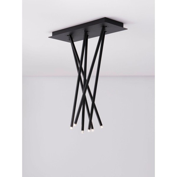 Aluminiowa lampa sufitowa LED z elastyczną konstrukcją w kolorze matowej czerni 20x50 cm Stilvi – Nova Luce-image-2