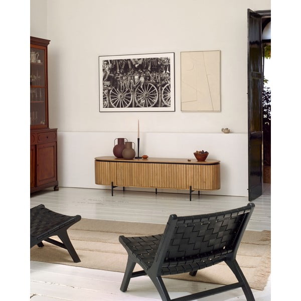 Szafka pod TV z drewna mango w naturalnym kolorze 200x55 cm Licia − Kave Home-image-1