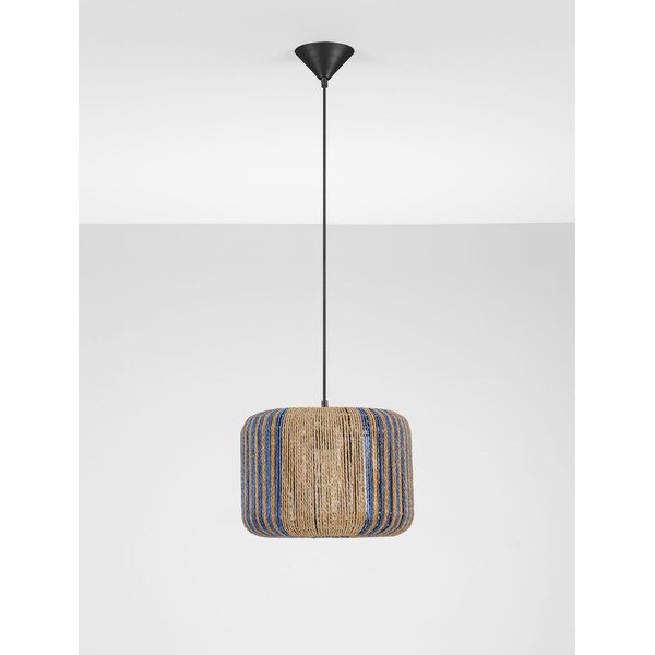 Niebieska/w naturalnym kolorze lampa wisząca z liny ø 33 cm Abby – Nova Luce-image-3
