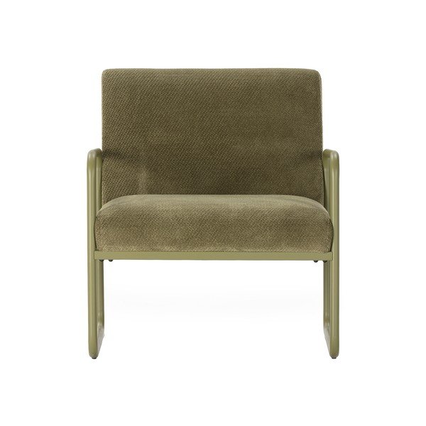 Zielony fotel z tkaniny szenilowej Vince – MOME-image-2