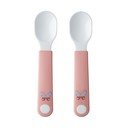 Biało-jasnoróżowe plastikowe łyżeczki dla dzieci zestaw 2 szt. Flowers & butterflies – Mepal