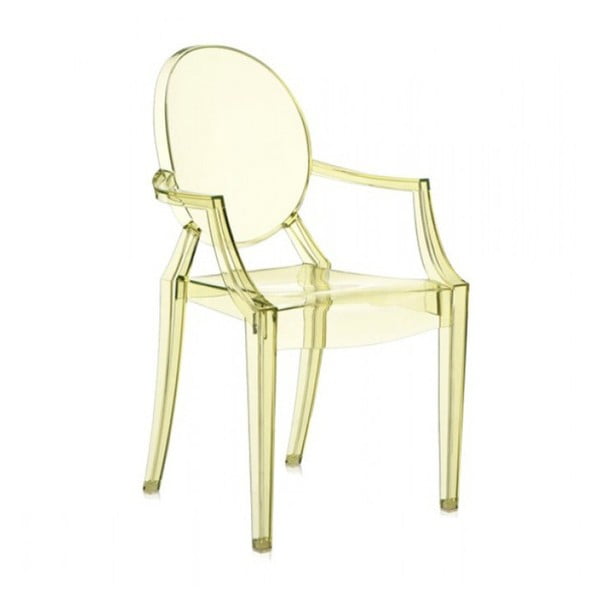 Jasnożółte krzesło Kartell Louis Ghost