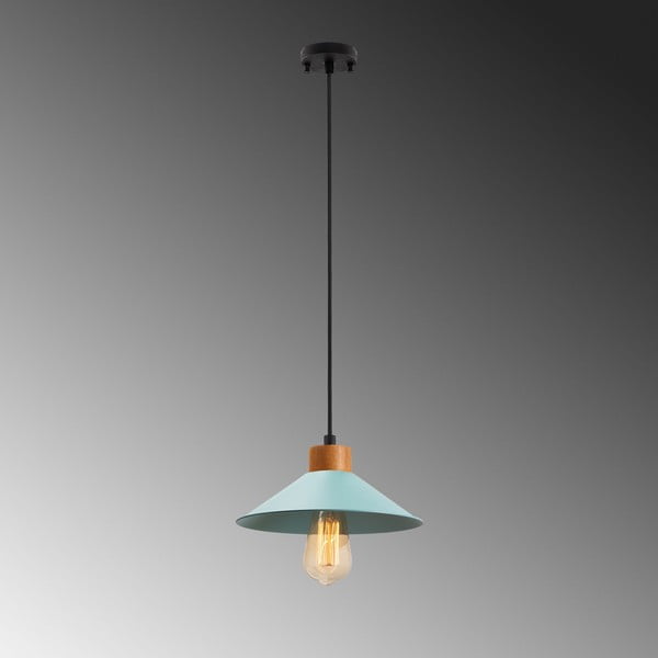Turkusowa/w naturalnym kolorze lampa wisząca z metalowym kloszem ø 24 cm Manavgat – Opviq lights-image-4