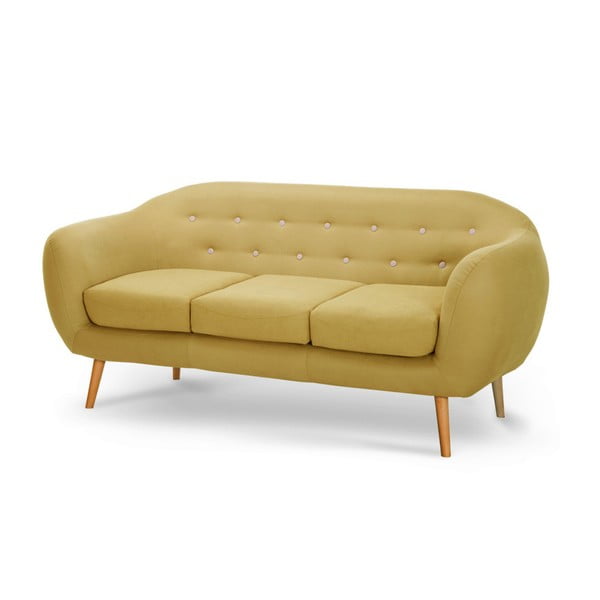 Żołtozielona sofa 3-osobowa Scandi by Stella Cadente Maison Constellation