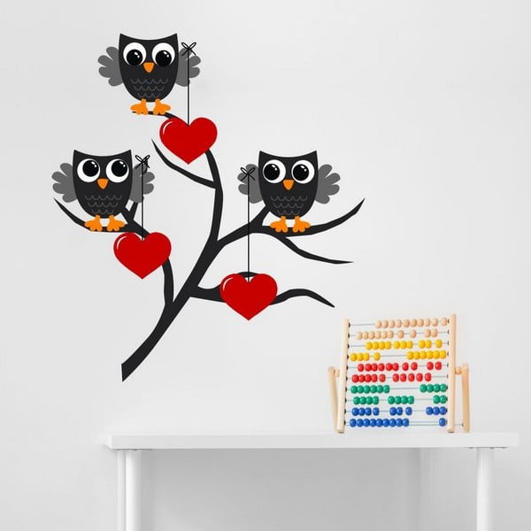 Dekoracyjna naklejka na ścianę Owl & Heart