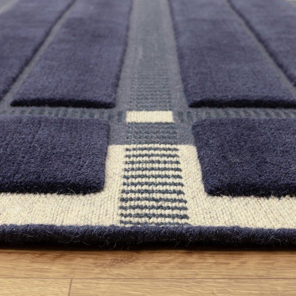Ciemnoniebieski/beżowy wełniany dywan tkany ręcznie 120x170 cm – Asiatic Carpets-image-3