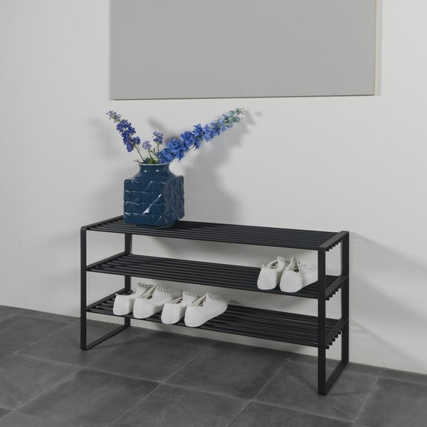 Czarna metalowa szafka na buty 100x48,5x29 cm Rex – Spinder Design-image-1