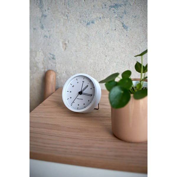 Biały budzik Karlsson Tinge, ø 9 cm-image-1