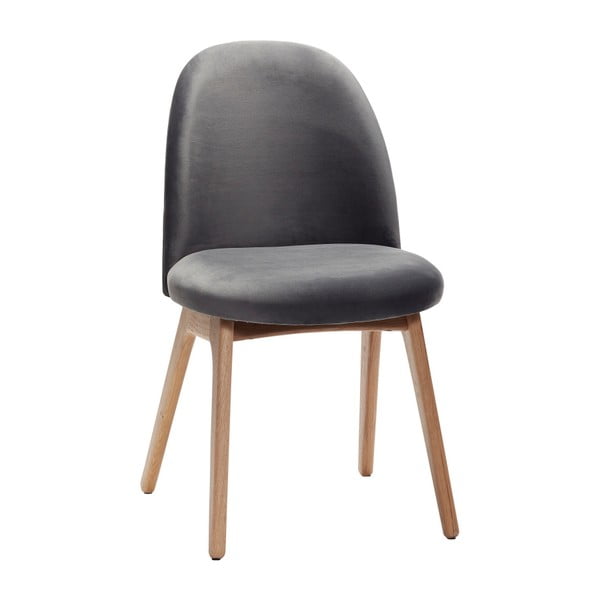 Ciemnoszare krzesło z nogami z drewna dębowego Hübsch Hege