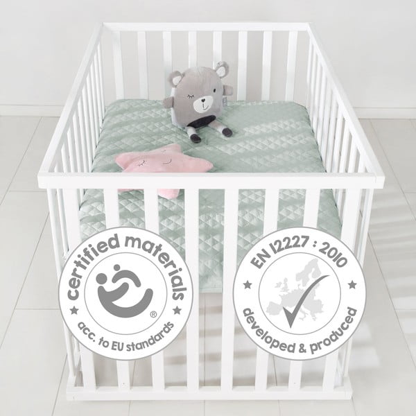 Biały kojec dla dzieci na kółkach 100x75 cm Style – Roba-image-4