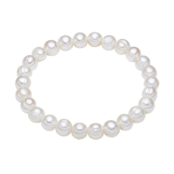 Biała  perłowa bransoletka Chakra Pearls, dł. 17 cm
