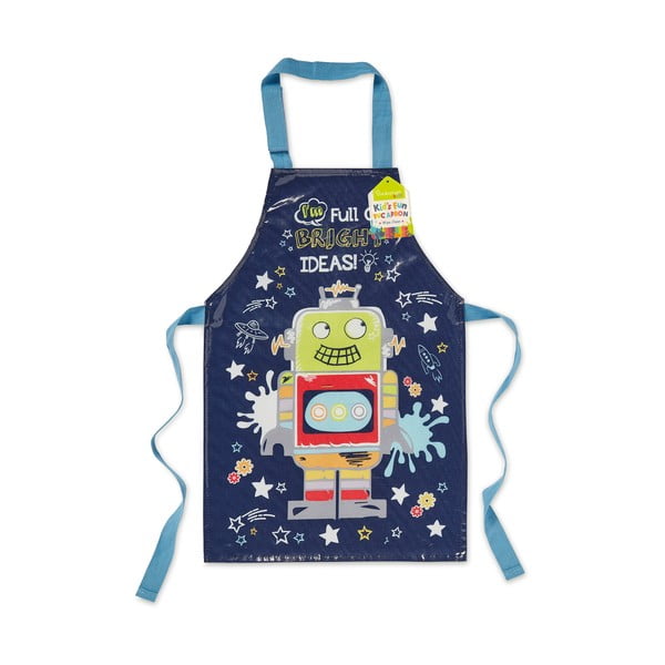Niebieski bawełniany fartuszek dziecięcy Cooksmart ® Robot