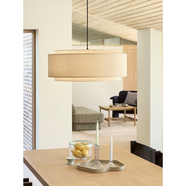 Kremowa tekstylna lampa wisząca ø60x23 cm Sable – Hübsch-image-1