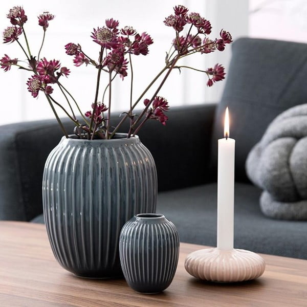 Antracytowy kamionkowy wazon Kähler Design Hammershoi, ⌀ 8,5 cm-image-3