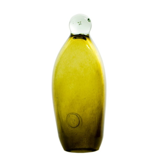 Szklany pingwin 20-23 cm, oliwkowy