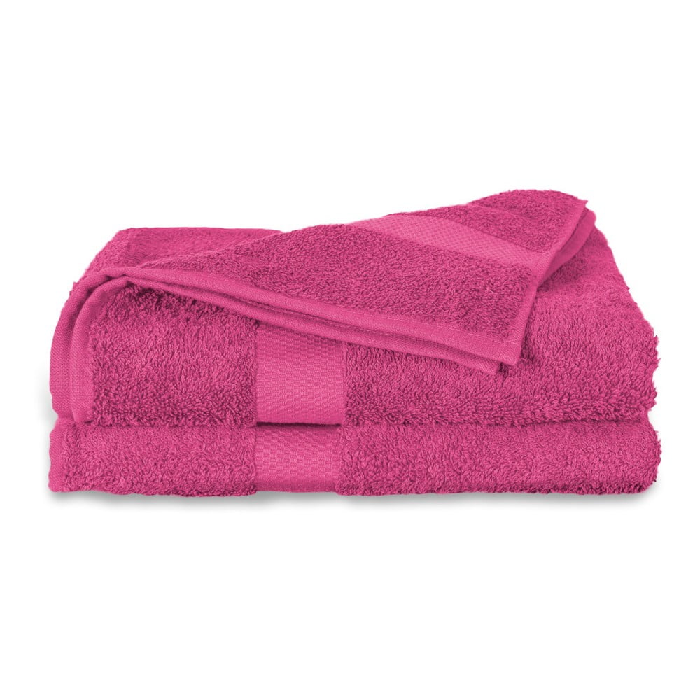 Różowy ręcznik Twents Damast Kleur, 50x100 cm