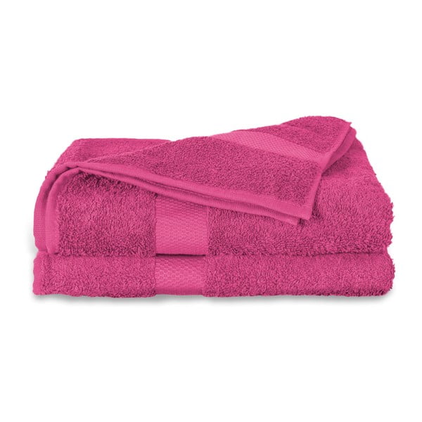 Różowy ręcznik Twents Damast Kleur, 50x100 cm
