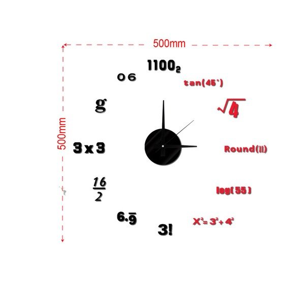 Zegar samoprzylepny Mauro Ferretti Math, ⌀ 50 cm-image-2