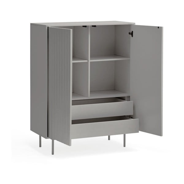 Szara wysoka komoda 97x130 cm Sierra – Teulat-image-4