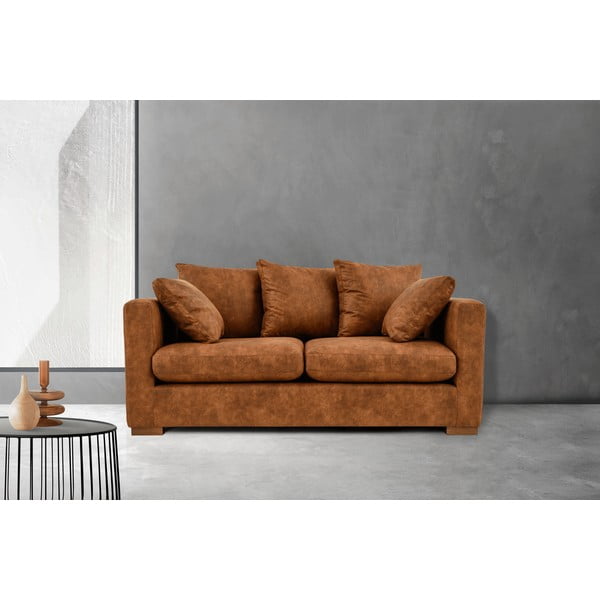 Koniakowa sofa z imitacji skóry 175 cm Hamburg – Scandic-image-1