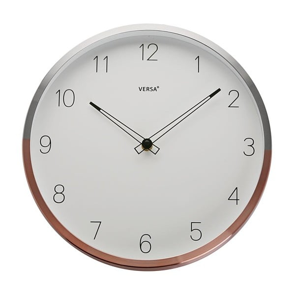 Zegar w różowej ramie Versa Halga, ⌀ 30 cm