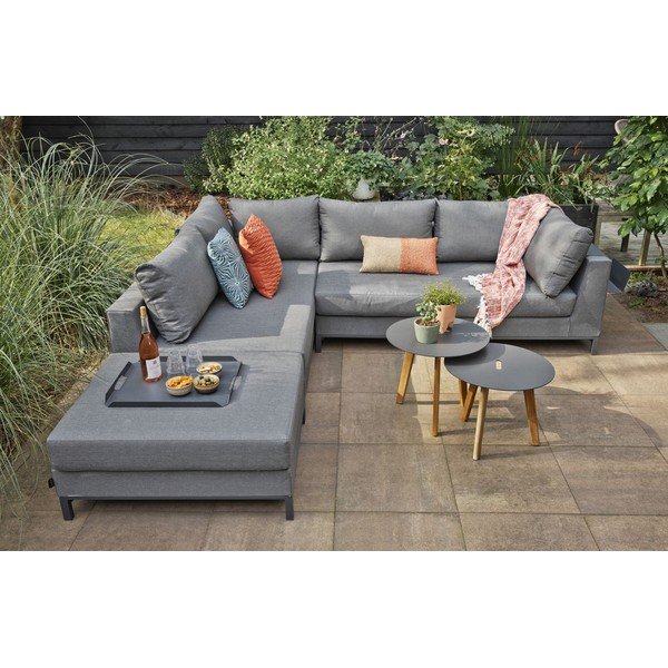 Ciemnoszara sofa ogrodowa Exotan Sicilie, lewostronna-image-1